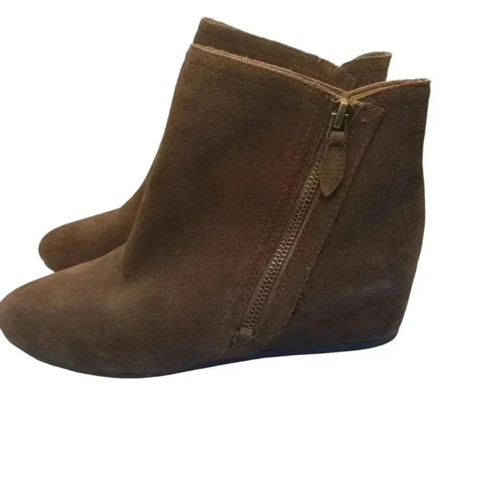 Franco Sarto Brown Ankle Booties Sz 7.5M